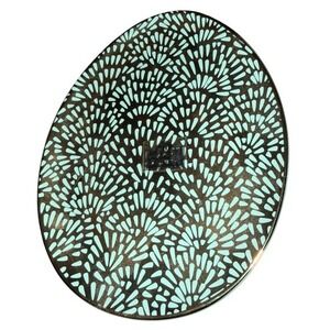 Egg Shaped Strawberry Street 10 Plate Oval Blue‎ Dandelion Pattern Ceramic NWT